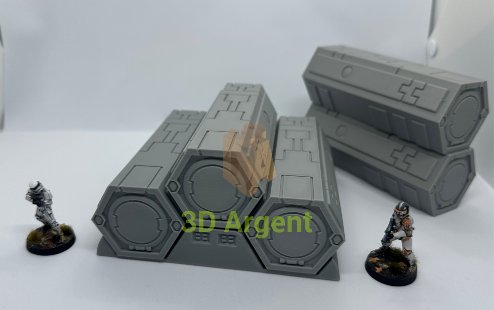 SciFi Tau Container and Stand Grimdark Tabletop Scifi Scatter Terrain 28mm Stargrave Toys & Games:Wargames &