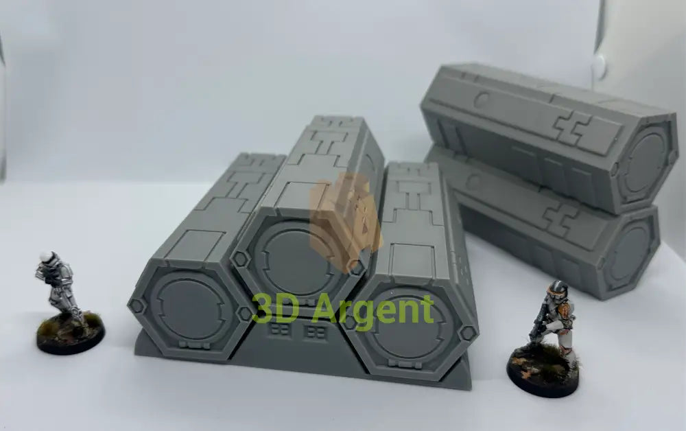 SciFi Tau Container and Stand Grimdark Tabletop Scifi Scatter Terrain 28mm Stargrave Toys & Games:Wargames &
