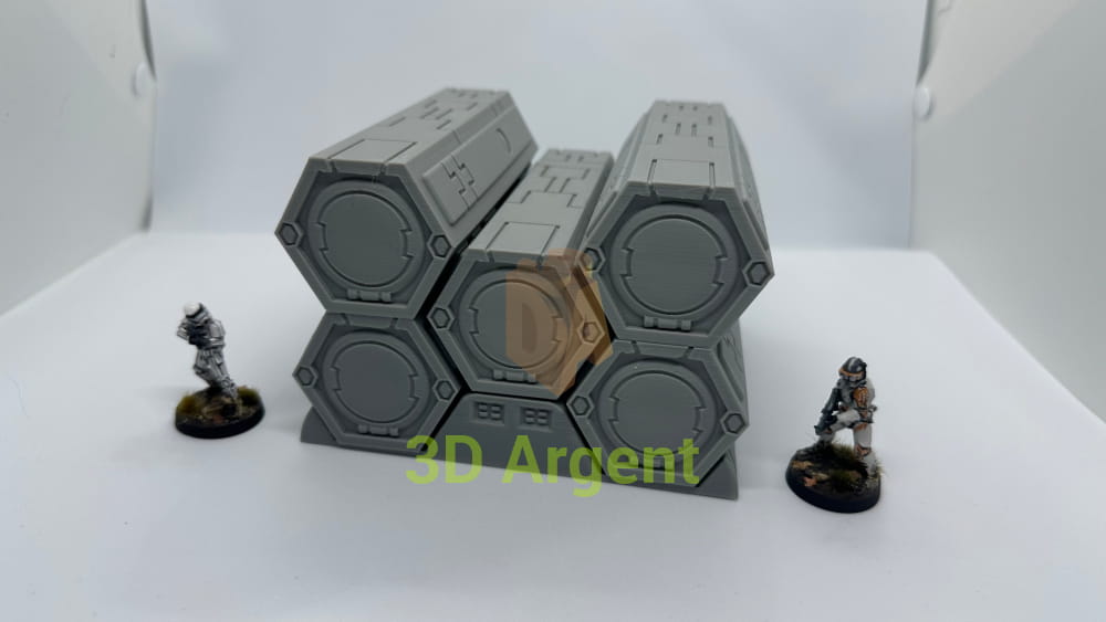 SciFi Tau Container and Stand Grimdark Tabletop Scifi Scatter Terrain 28mm Stargrave Toys & Games:Wargames &