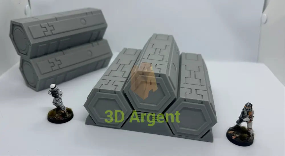 SciFi Tau Container and Stand Grimdark Tabletop Scifi Scatter Terrain 28mm Stargrave Toys & Games:Wargames &