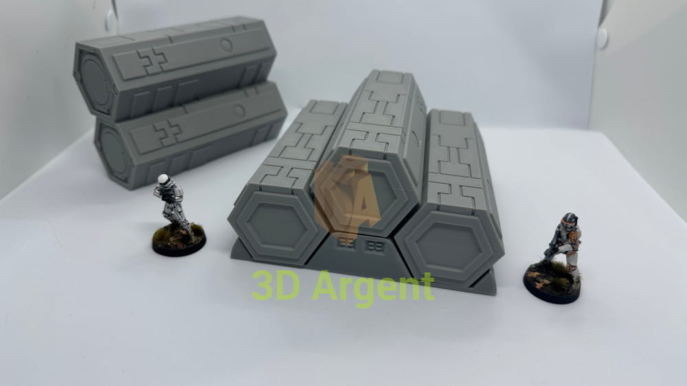 SciFi Tau Container and Stand Grimdark Tabletop Scifi Scatter Terrain 28mm Stargrave Toys & Games:Wargames &