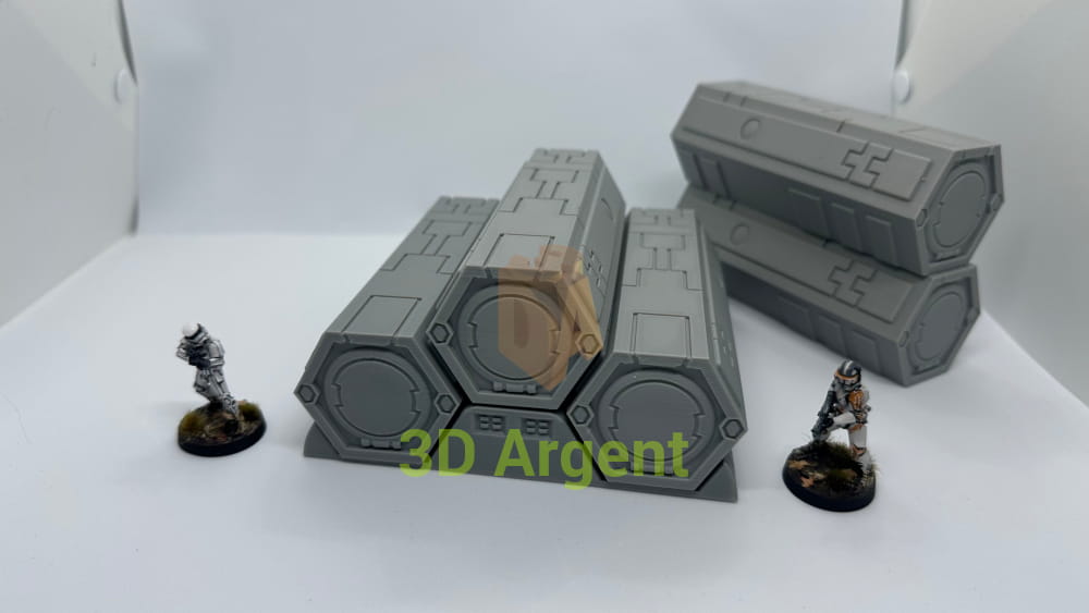 SciFi Tau Container and Stand Grimdark Tabletop Scifi Scatter Terrain 28mm Stargrave Toys & Games:Wargames &