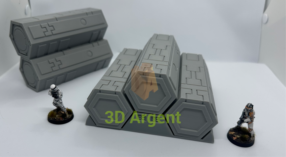 SciFi Tau Container and Stand Grimdark Tabletop Scifi Scatter Terrain 28mm Stargrave Toys & Games:Wargames &