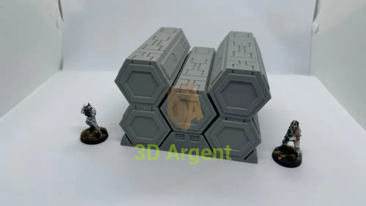 SciFi Tau Container and Stand Grimdark Tabletop Scifi Scatter Terrain 28mm Stargrave Toys & Games:Wargames &
