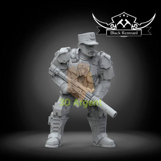Sergeant A. Johnson | HALO Miniature | 3D Printed 12K Resin | Black Remnant | 28mm Legion Scale Toys & Games:Wargames &