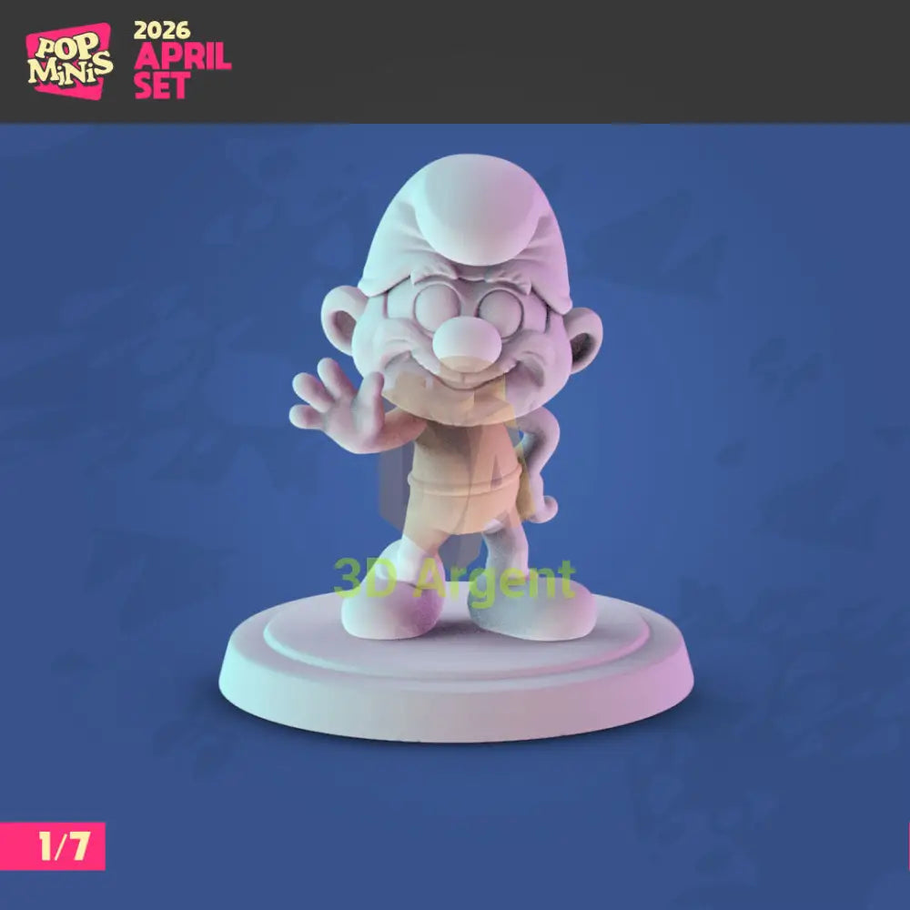 Smurfs Figures compatible D&D DragonLance Miniatures Pop Minis - 2 Papa Smurf - Toys & Games:Wargames &