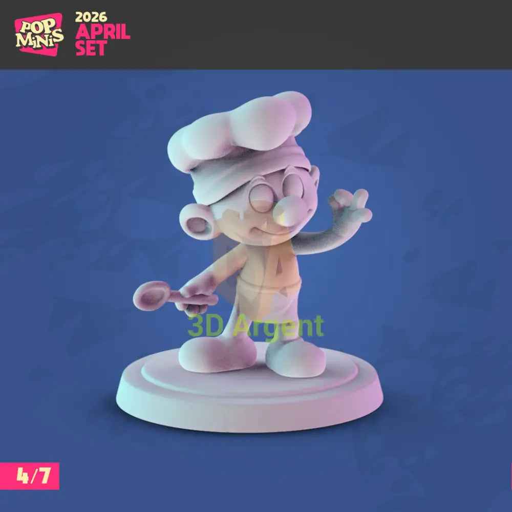 Smurfs Figures compatible D&D DragonLance Miniatures Pop Minis - 5 Chef Smurf - Toys & Games:Wargames &