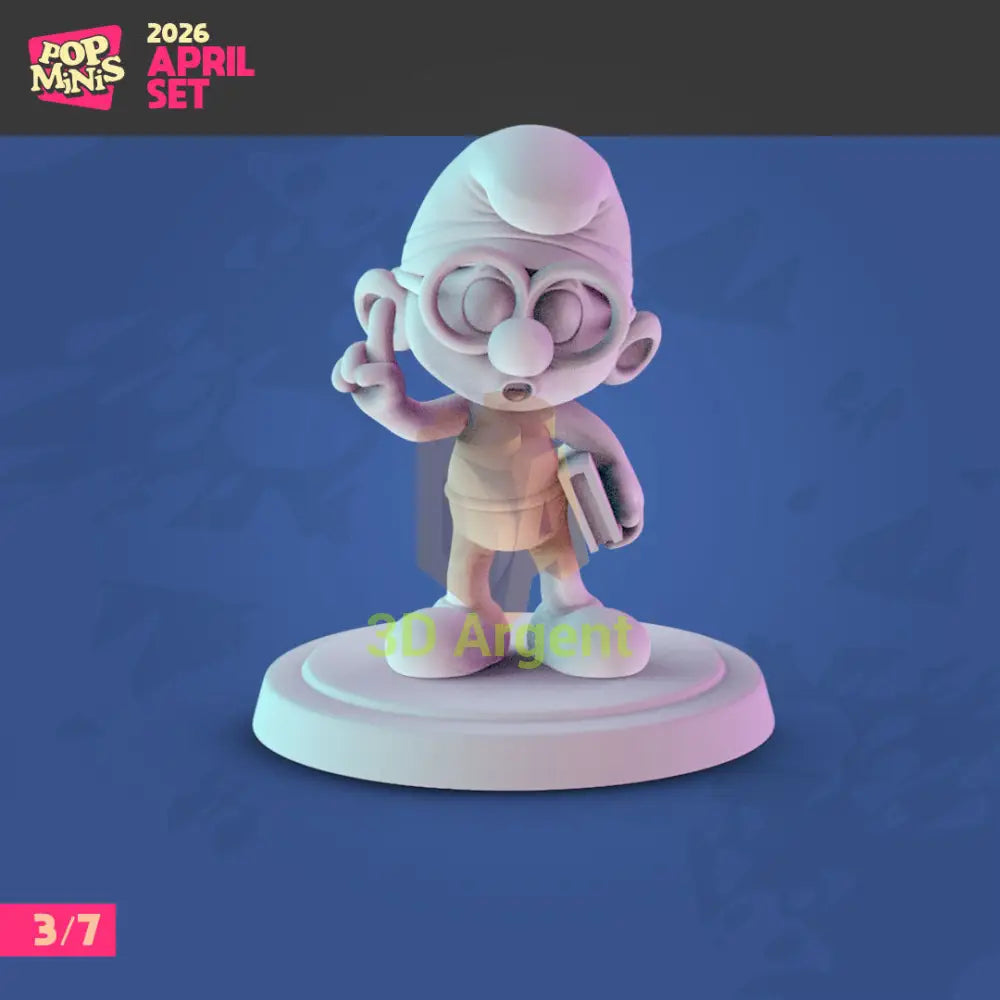 Smurfs Figures compatible D&D DragonLance Miniatures Pop Minis - 6 Brainy Smurf - Toys & Games:Wargames &