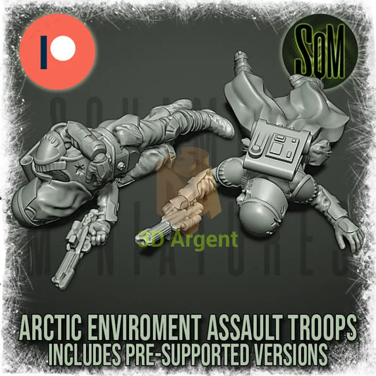 Snow Trooper Dead 2x poses Star Wars Legion compatible 3D Resin Miniatures Squamous Toys & Games:Wargames &