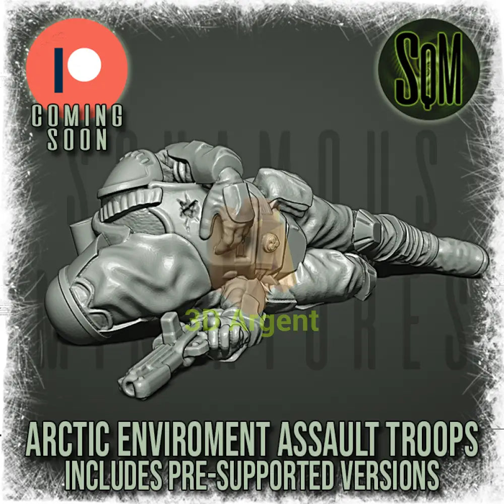 Snow Trooper Dead 2x poses Star Wars Legion compatible 3D Resin Miniatures Squamous Toys & Games:Wargames &