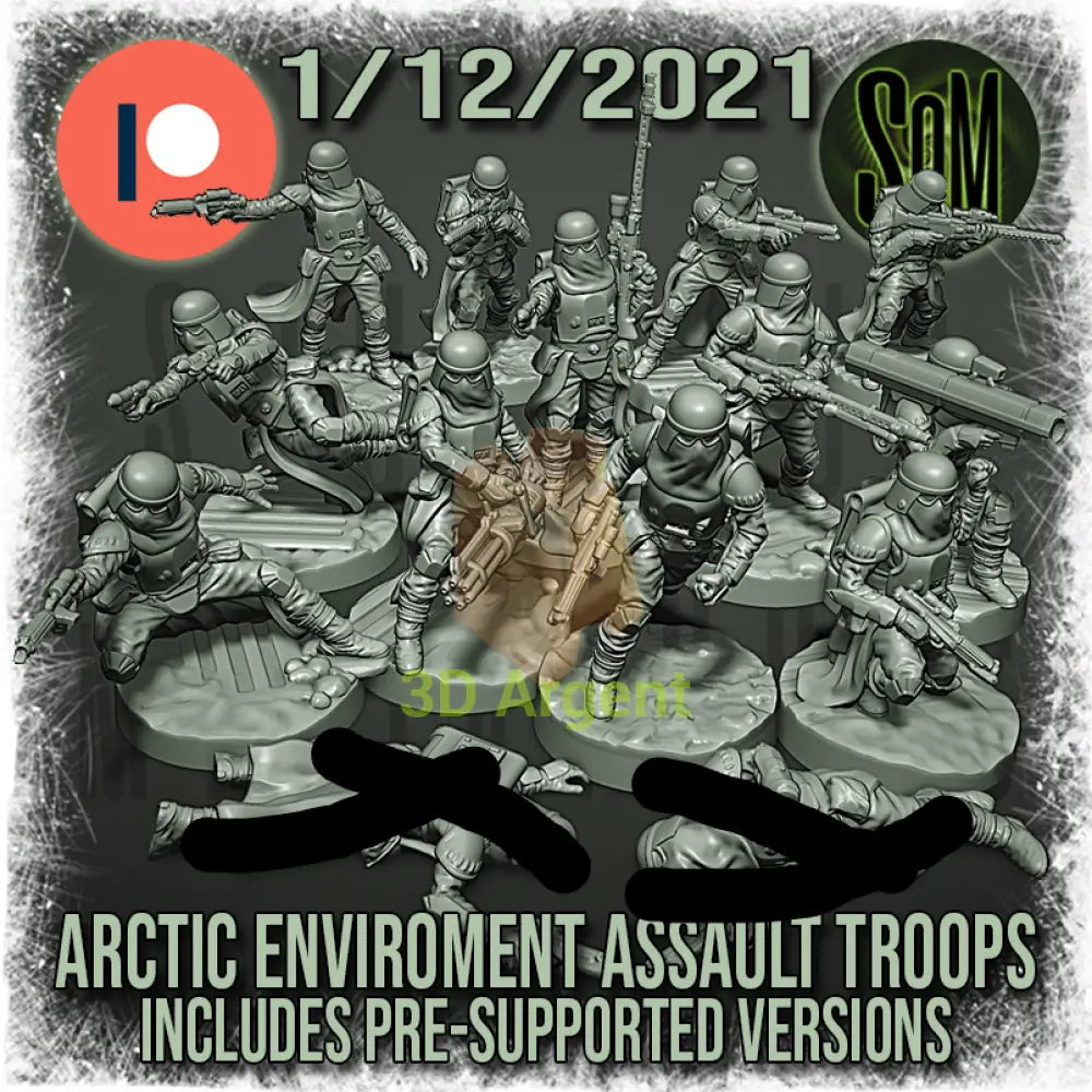 Snow Trooper Squad 12x Star Wars Legion compatible 3D Resin Miniatures Squamous Toys & Games:Wargames &