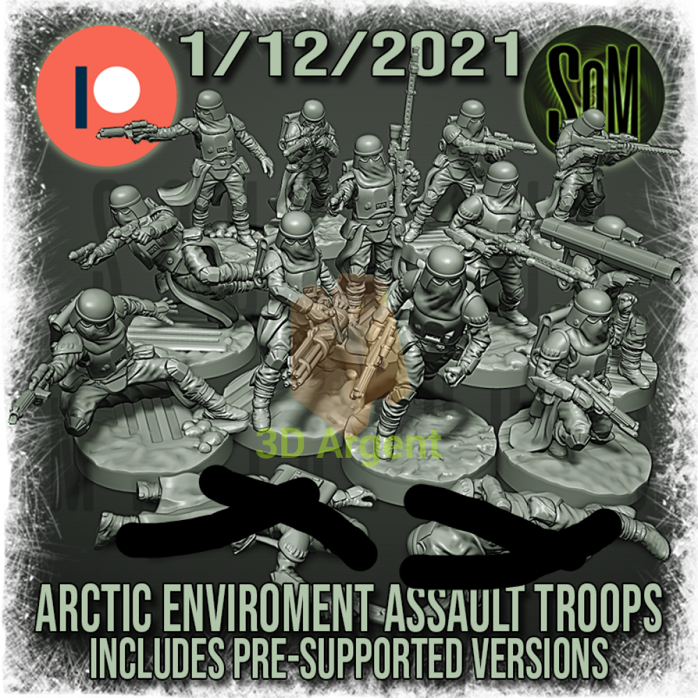 Snow Trooper Squad 12x Star Wars Legion compatible 3D Resin Miniatures Squamous Toys & Games:Wargames &
