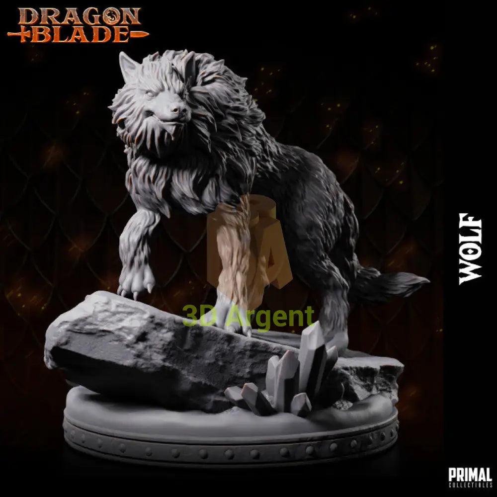 Snowdasher Wolf – Dragonblade – Primal Collectibles Resin Miniature - Toys & Games:Wargames &