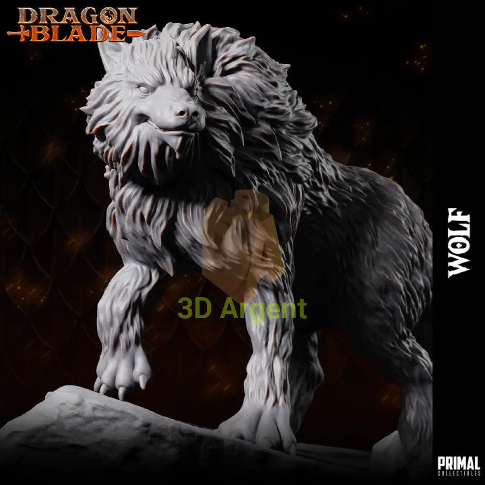Snowdasher Wolf – Dragonblade – Primal Collectibles Resin Miniature - Toys & Games:Wargames &
