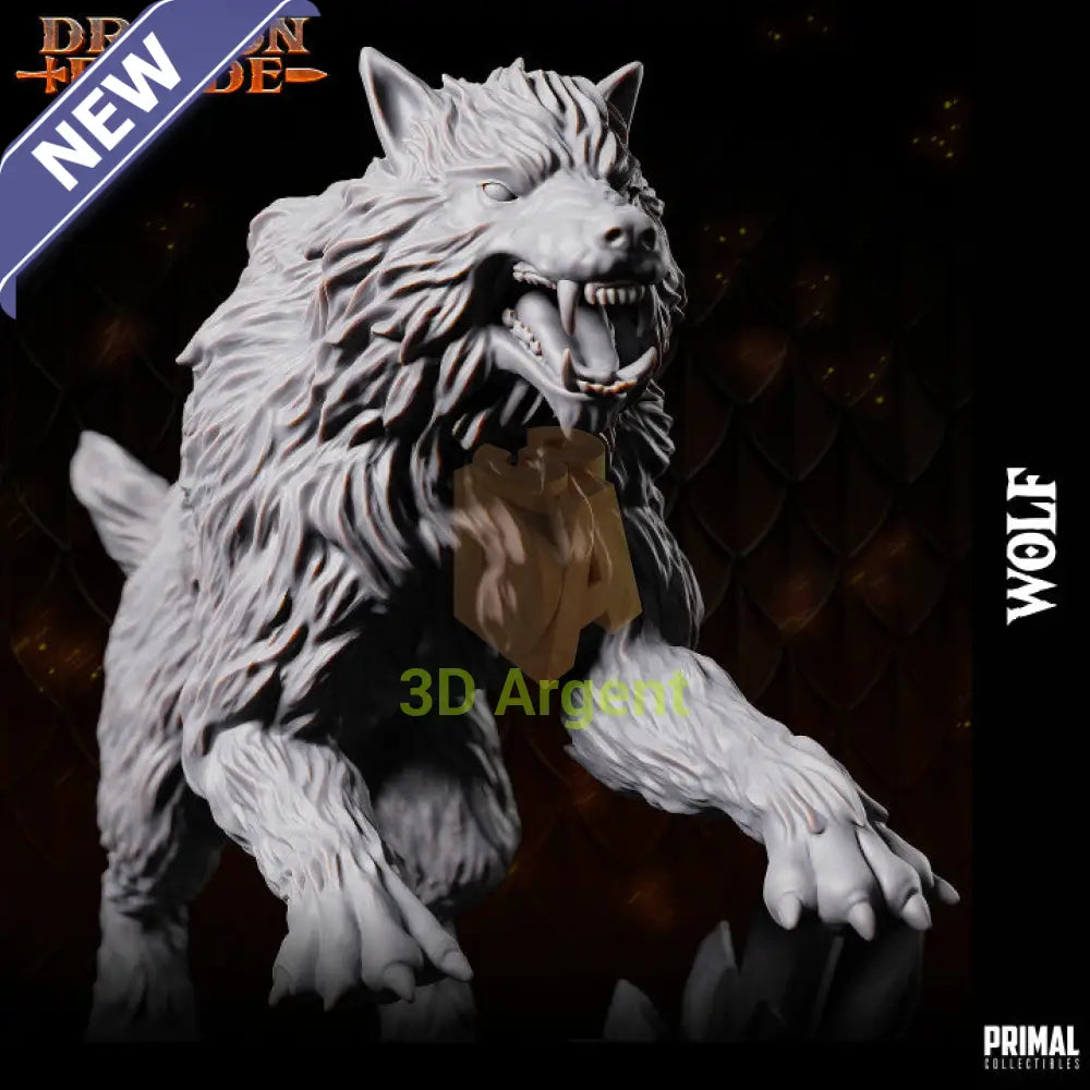 Snowdasher Wolf – Dragonblade – Primal Collectibles Resin Miniature - Toys & Games:Wargames &