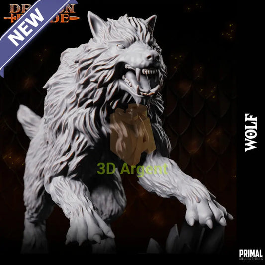 Snowdasher Wolf – Dragonblade – Primal Collectibles Resin Miniature - Toys & Games:Wargames &