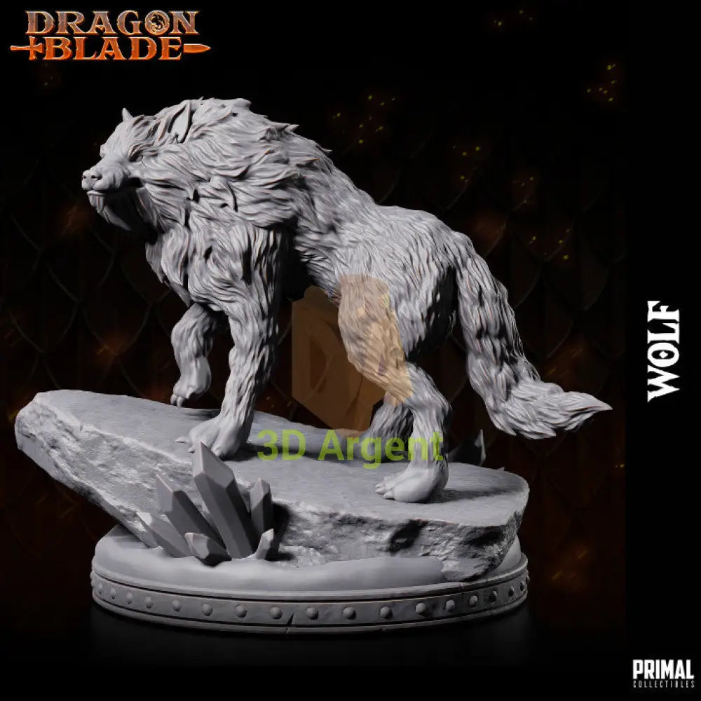 Snowdasher Wolf – Dragonblade – Primal Collectibles Resin Miniature - Toys & Games:Wargames &