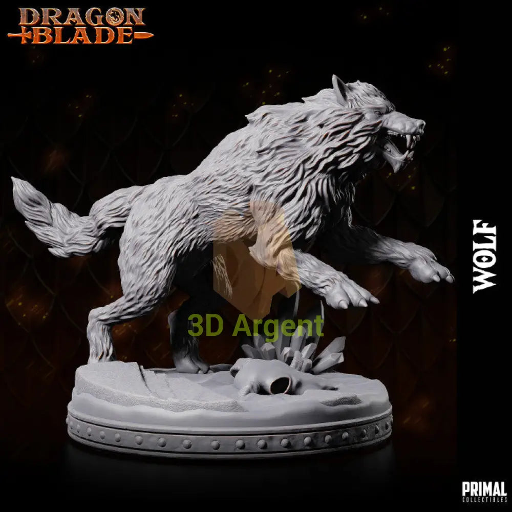 Snowdasher Wolf – Dragonblade – Primal Collectibles Resin Miniature - Toys & Games:Wargames &
