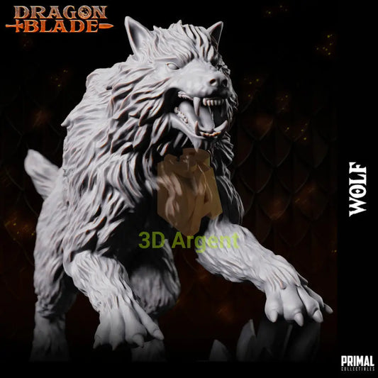 Snowdasher Wolf – Dragonblade – Primal Collectibles Resin Miniature - Toys & Games:Wargames &