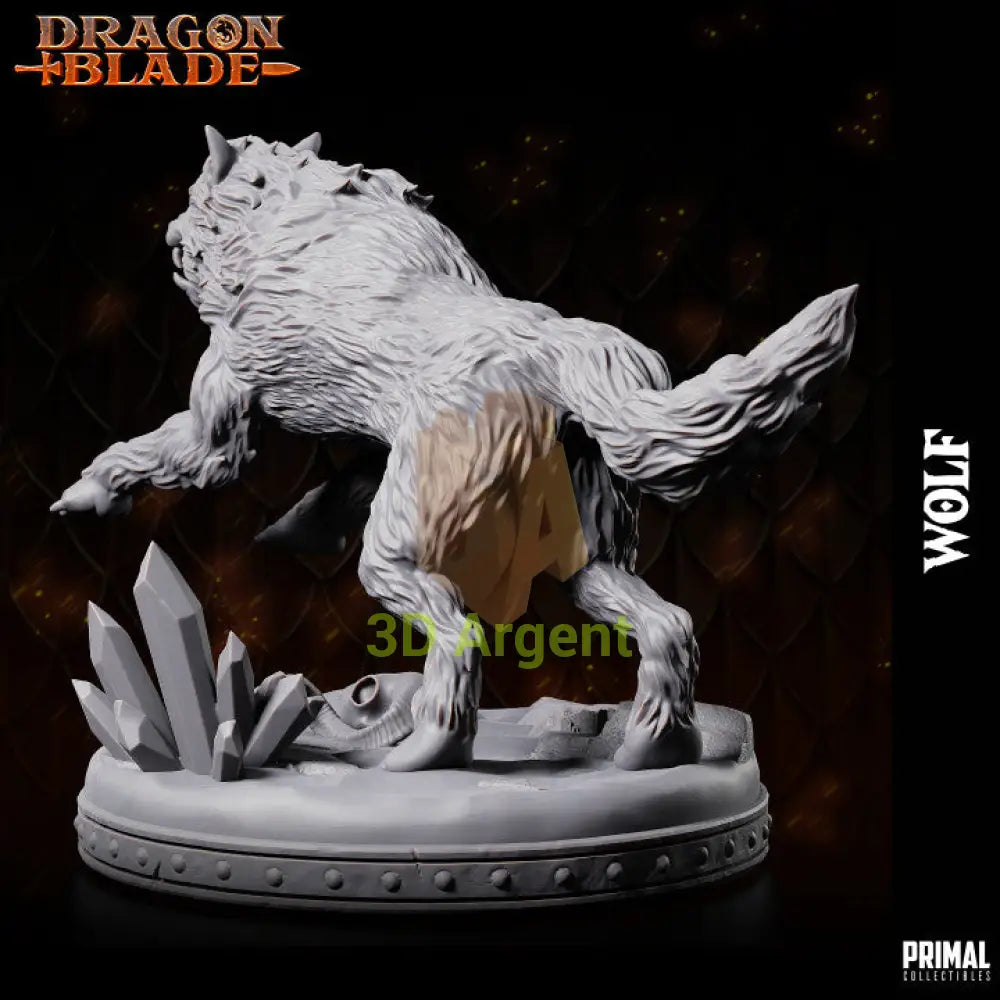 Snowdasher Wolf – Dragonblade – Primal Collectibles Resin Miniature - Toys & Games:Wargames &