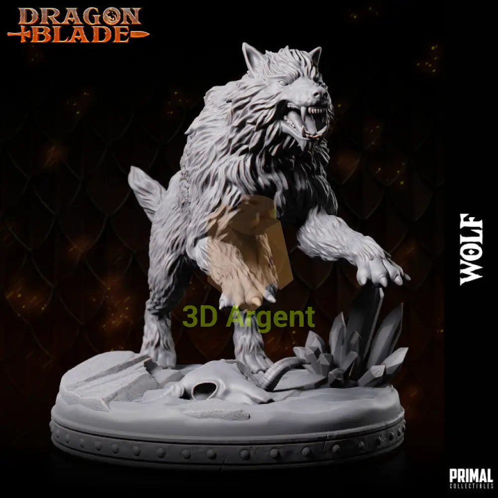 Snowdasher Wolf – Dragonblade – Primal Collectibles Resin Miniature - Toys & Games:Wargames &