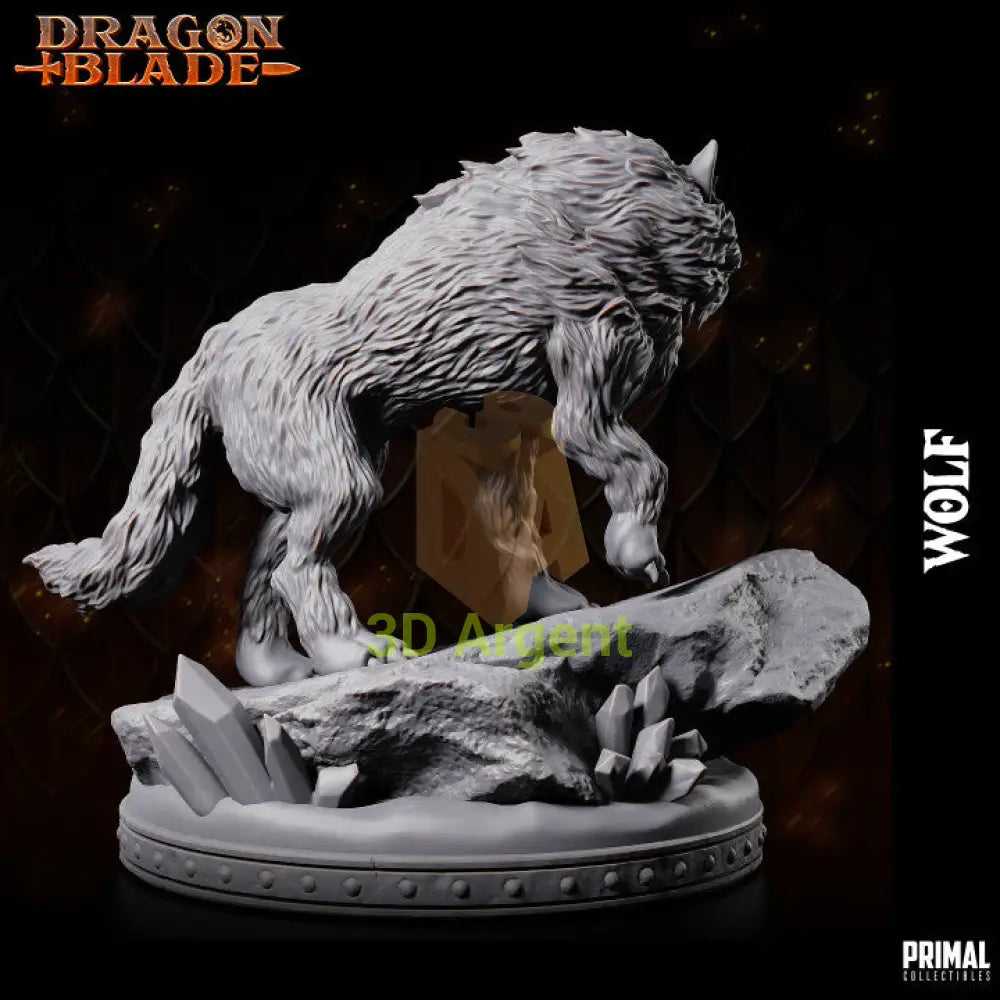 Snowdasher Wolf – Dragonblade – Primal Collectibles Resin Miniature - Toys & Games:Wargames &
