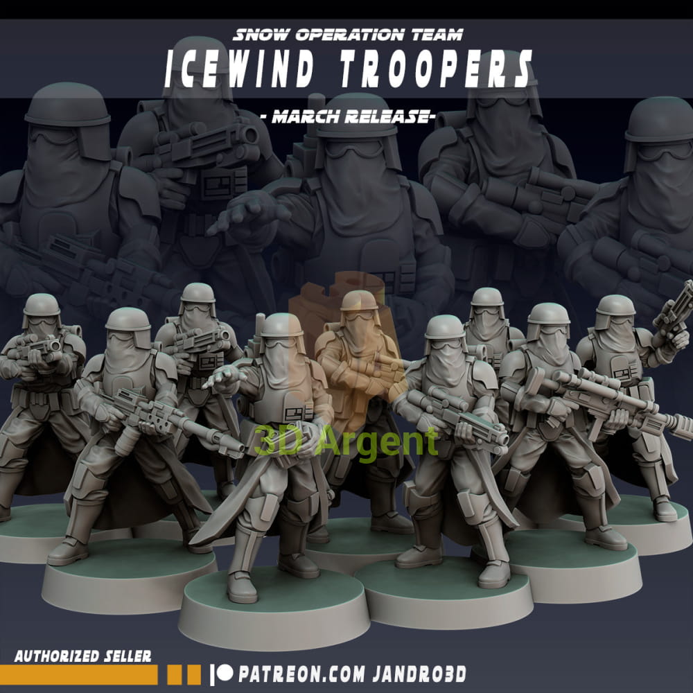 SnowTroopers Squad & Support Star Wars Legion compatible 3D Printed Resin Miniatures Toys & Games:Wargames &