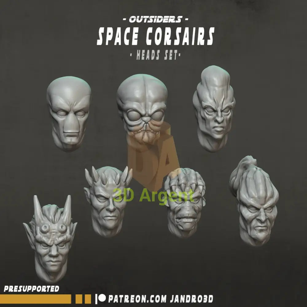 Space Pirates Corsairs 7 figures - Star Wars Legion compatible 3D Printed Resin Miniatures Toys & Games:Wargames &