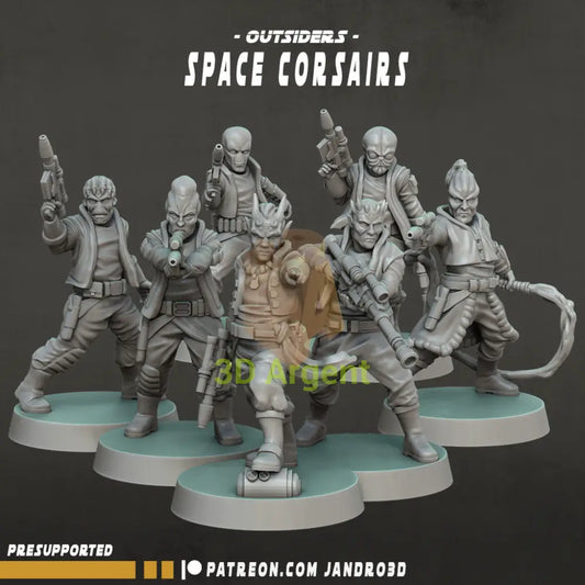 Space Pirates Corsairs 7 figures - Star Wars Legion compatible 3D Printed Resin Miniatures Toys & Games:Wargames &