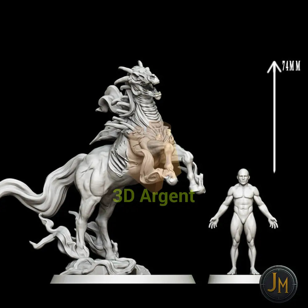Spectral Horse Ghost - Dungeons and Dragons (D&D) DragonLance Frostgrave Fantasy 3D Printed Resin Miniatures Toys &