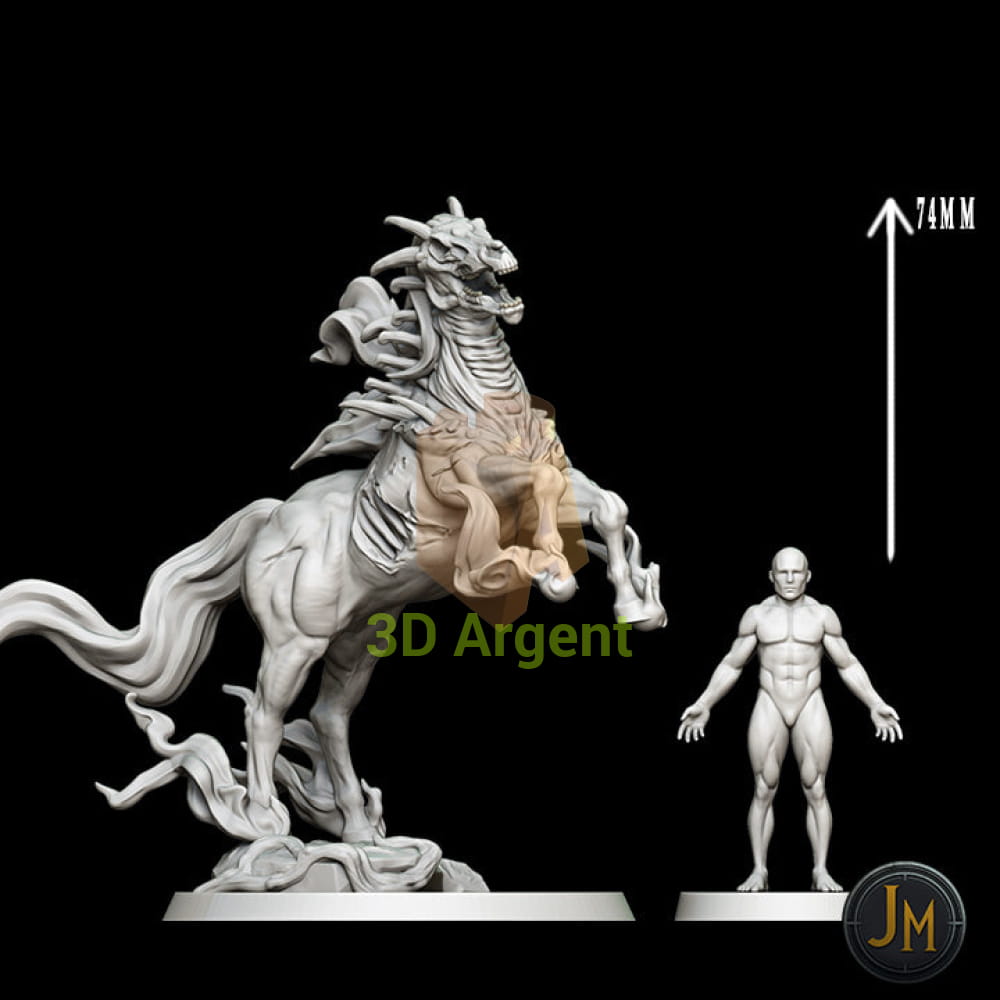 Spectral Horse Ghost - Dungeons and Dragons (D&D) DragonLance Frostgrave Fantasy 3D Printed Resin Miniatures Toys &
