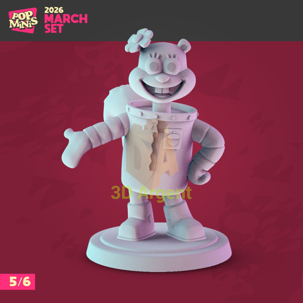 SpongeBob SquarePants Figures compatible D&D DragonLance Miniatures Pop Minis - 2 Sandy Cheeks - Toys & Games:Wargames