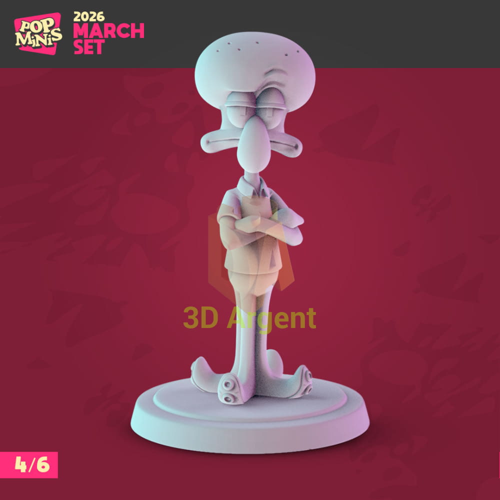 SpongeBob SquarePants Figures compatible D&D DragonLance Miniatures Pop Minis - 4 Squidward Tentacles - Toys &