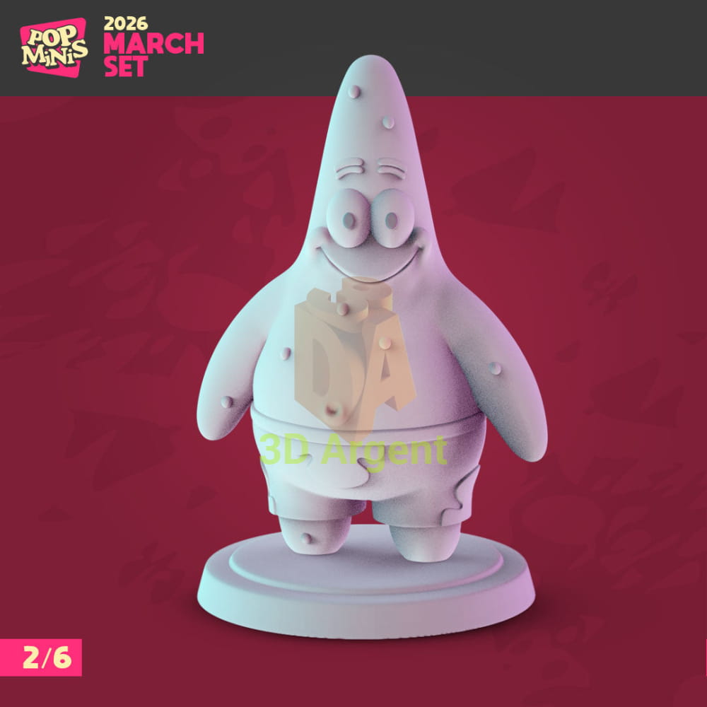SpongeBob SquarePants Figures compatible D&D DragonLance Miniatures Pop Minis - 5 Patrick Star - Toys & Games:Wargames