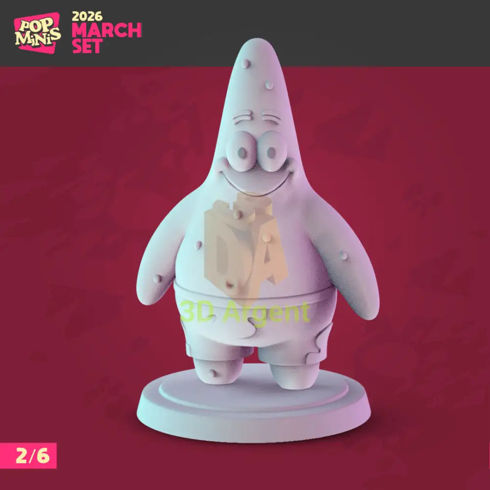SpongeBob SquarePants Figures compatible D&D DragonLance Miniatures Pop Minis - 5 Patrick Star - Toys & Games:Wargames