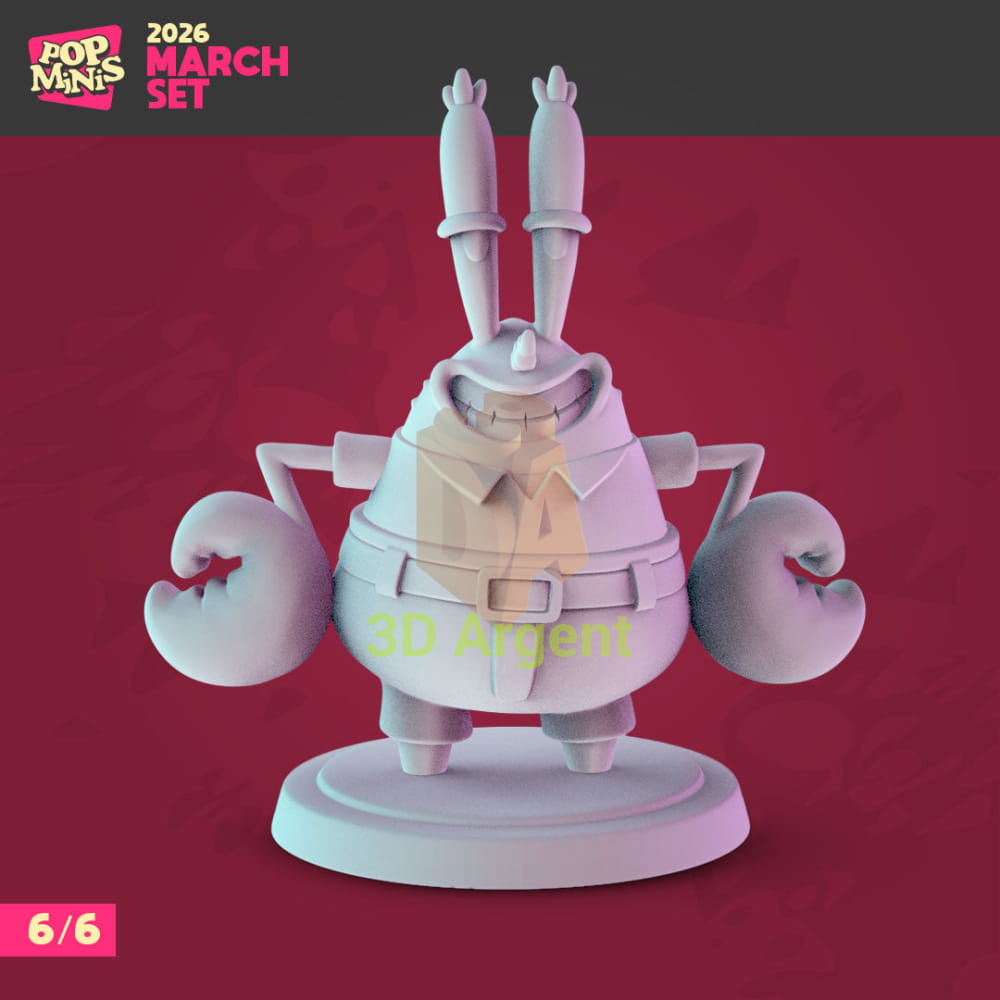 SpongeBob SquarePants Figures compatible D&D DragonLance Miniatures Pop Minis - 6 Mr. Krabs - Toys & Games:Wargames &
