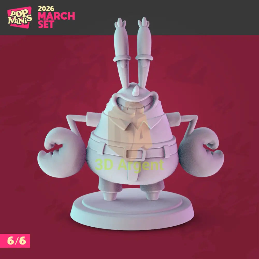 SpongeBob SquarePants Figures compatible D&D DragonLance Miniatures Pop Minis - 6 Mr. Krabs - Toys & Games:Wargames &