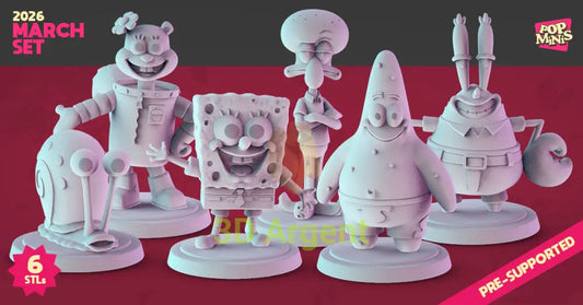 SpongeBob SquarePants Figures compatible D&D DragonLance Miniatures Pop Minis - All Figures - Toys & Games:Wargames &