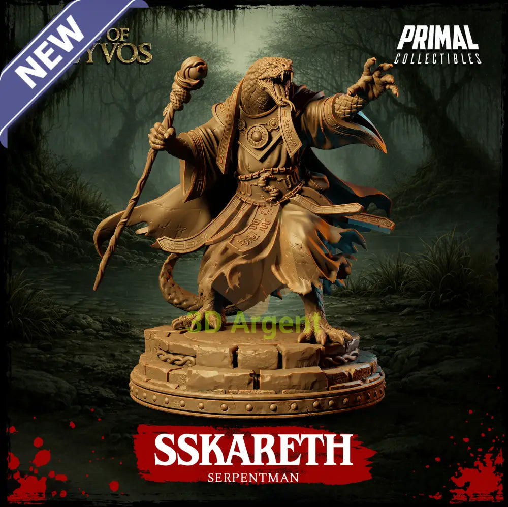 Sskareth the Serpentman - Tales of Kreyvos - D&D Miniature - Toys & Games:Wargames & Role-Playing:Role-Playing:Dungeons