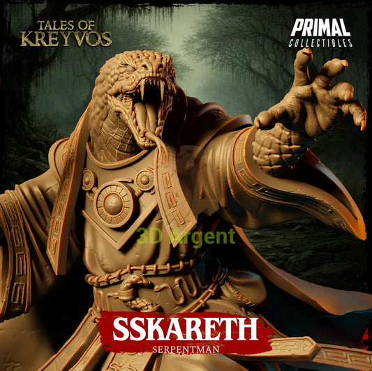 Sskareth the Serpentman - Tales of Kreyvos - D&D Miniature - Toys & Games:Wargames & Role-Playing:Role-Playing:Dungeons