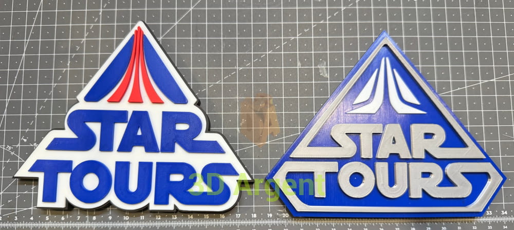 Star Tours Star Wars Logo - 3D Printed Sign Stand Both Version Collectables:Science Fiction Collectables:Other Science
