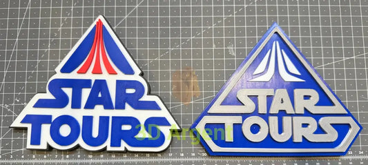 Star Tours Star Wars Logo - 3D Printed Sign Stand Both Version Collectables:Science Fiction Collectables:Other Science