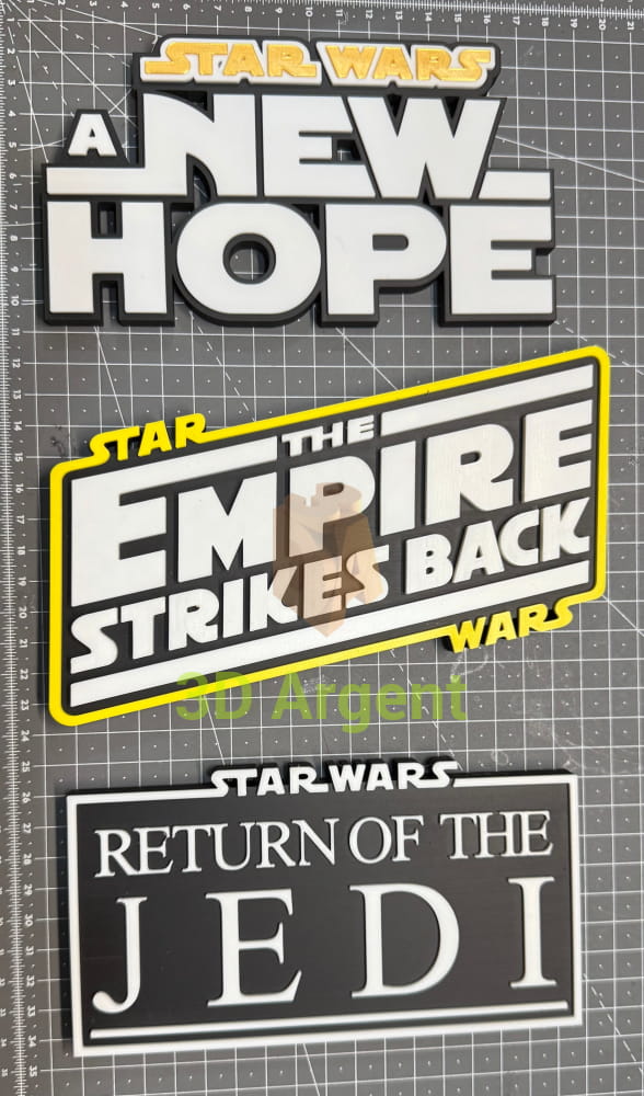 Star Wars Empire Strikes Back Return of the Jedi - 3D Printed Sign Stand All Three Collectables:Science Fiction