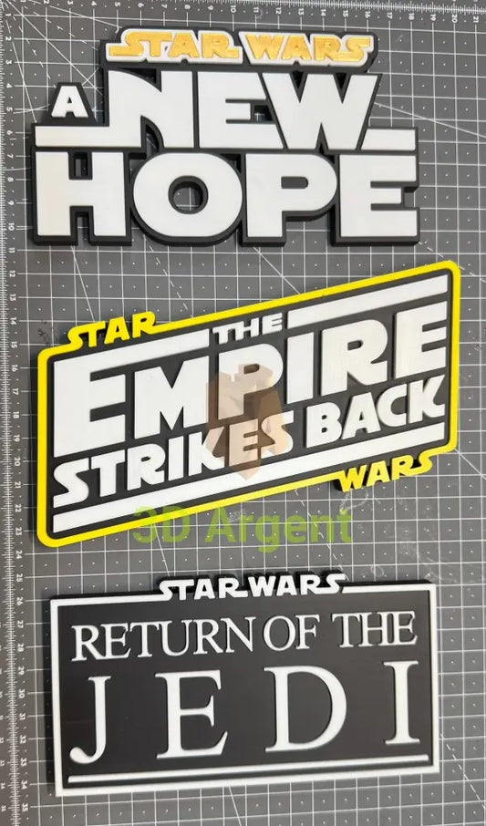 Star Wars Empire Strikes Back Return of the Jedi - 3D Printed Sign Stand All Three Collectables:Science Fiction