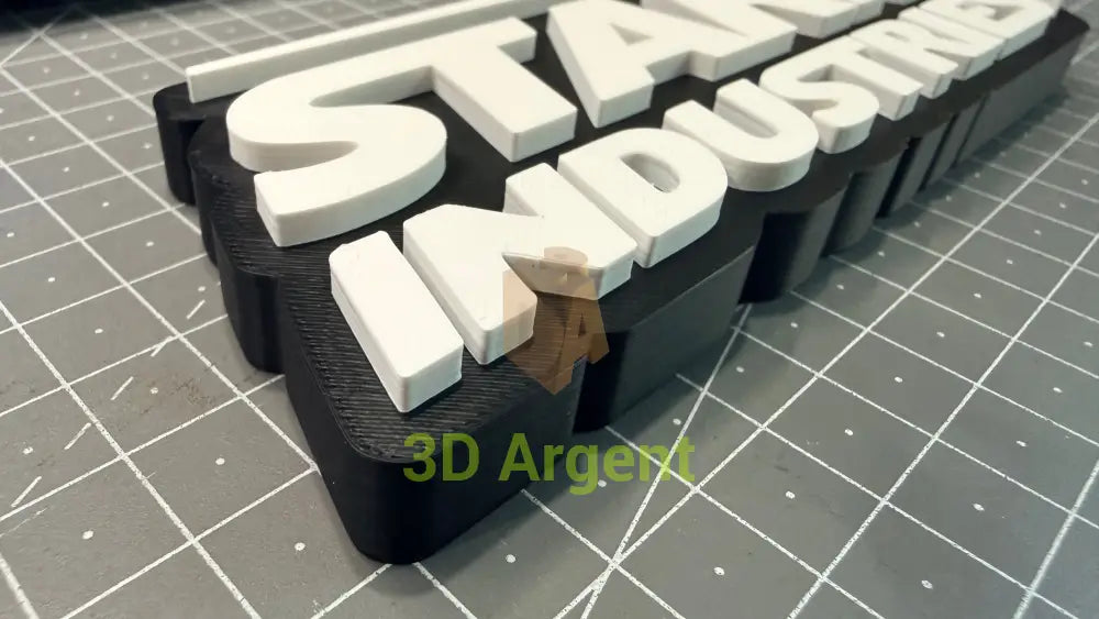 Stark Industries Logo Sign – 3D Printed Multi-Colour Display Stand - Science-fiction collectables