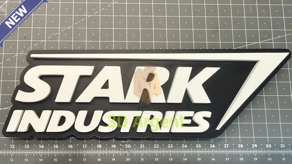 Stark Industries Logo Sign – 3D Printed Multi-Colour Display Stand - Science-fiction collectables