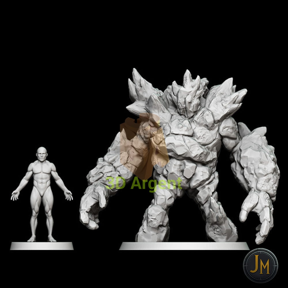 Stone Elemental - Dungeons and Dragons (D&D) DragonLance Frostgrave Fantasy 3D Printed Resin Miniatures Toys &