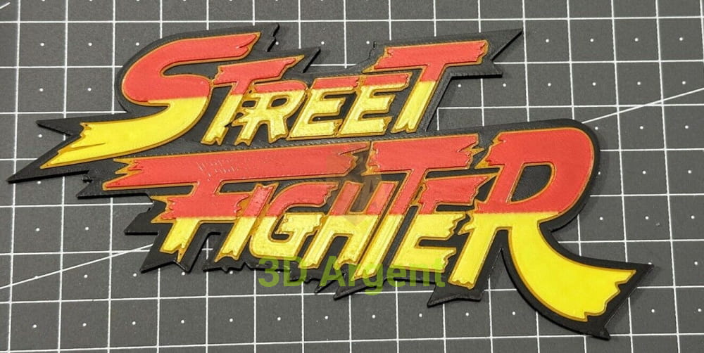 Street Fighter Logo - 3D Printed Sign Stand Video Games & Consoles:Video Game Merchandise