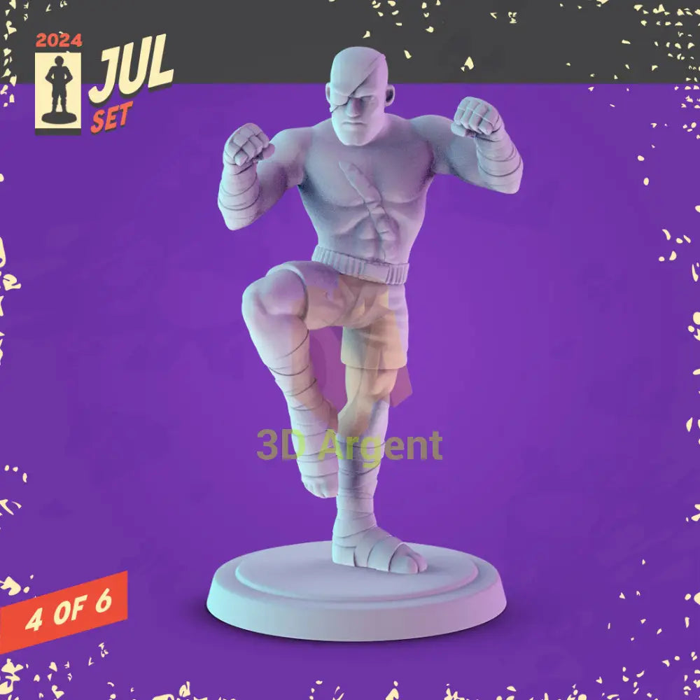 Street Fighter Miniatures – Ryu Chun-Li Guile Sagat Zangief Balrog 32 mm Resin Figures 2 Sagat Toys & Games:Wargames &