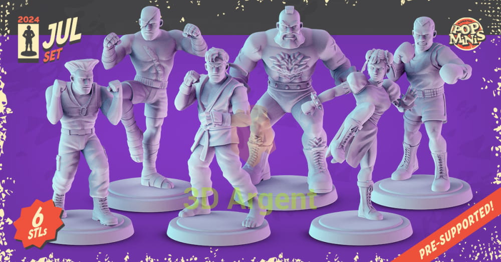 Street Fighter Miniatures – Ryu Chun-Li Guile Sagat Zangief Balrog 32 mm Resin Figures All Figures Toys &